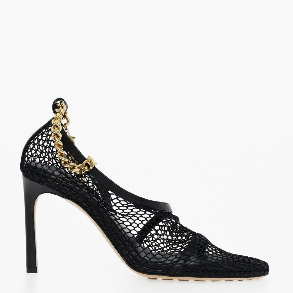 Bottega Veneta Stretch Mesh & Leather Pump